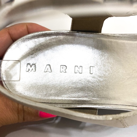 Marni Made In Italy Leather Platform Wedge Chunky Heel Open Toe Sandals Sz 39 - Picture 8 of 9